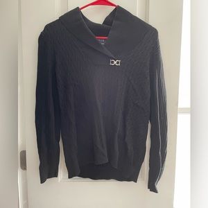 Karen Scott petite large black sweater long sleeve